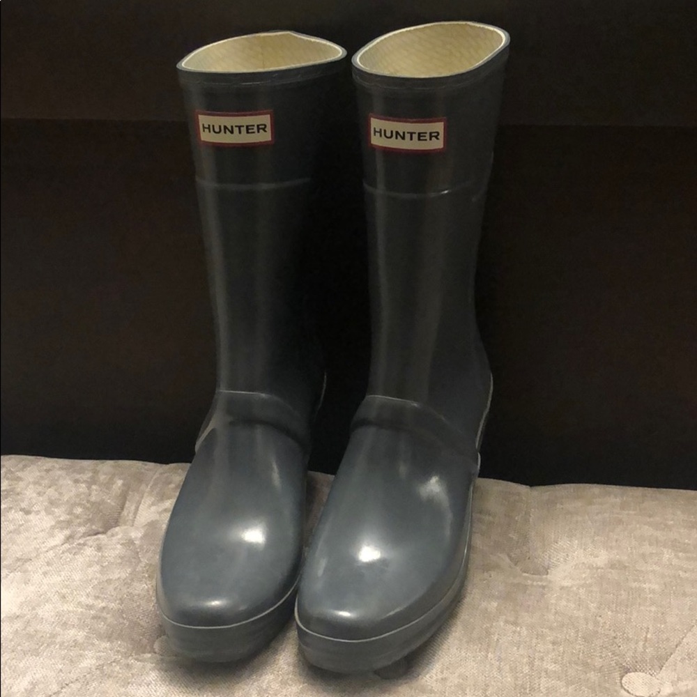 Hunter wedge rain boots . Gray Size 7